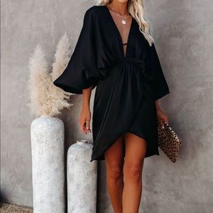 Vici black satin dress